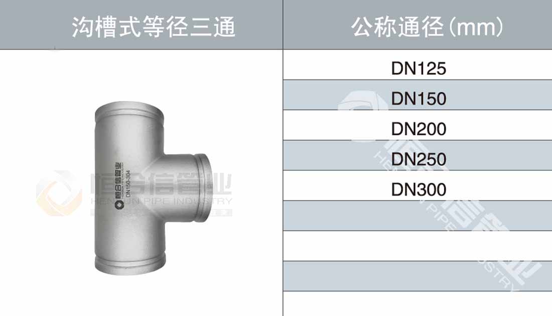 溝槽（cáo）式等徑三通參數1